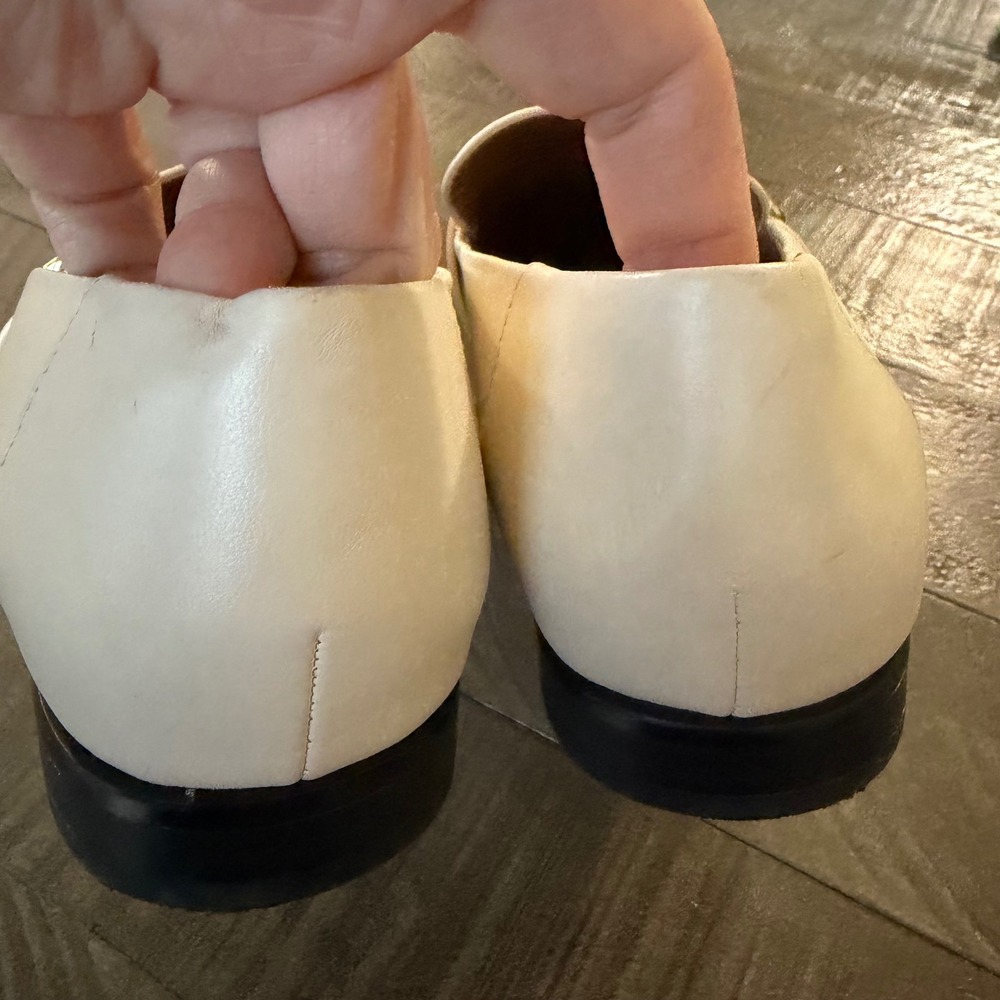 Nordstrom Rack Kalissie Cream Buckle Loafers Square Toe Work Flats Size 9M - Picture 4 of 7